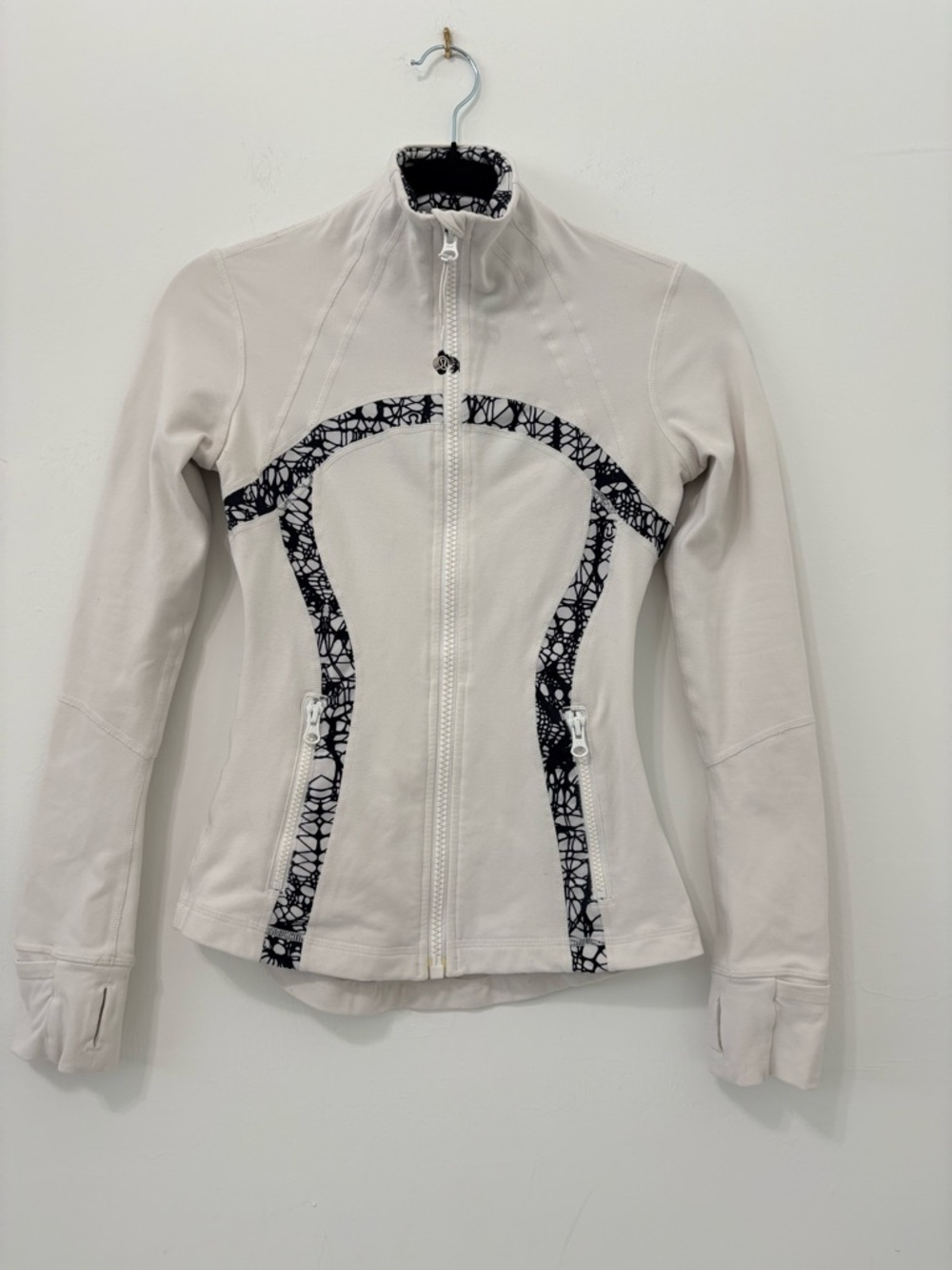 Lululemon Define Jacket Brushed Sz 2 White Glacier Lace EUC